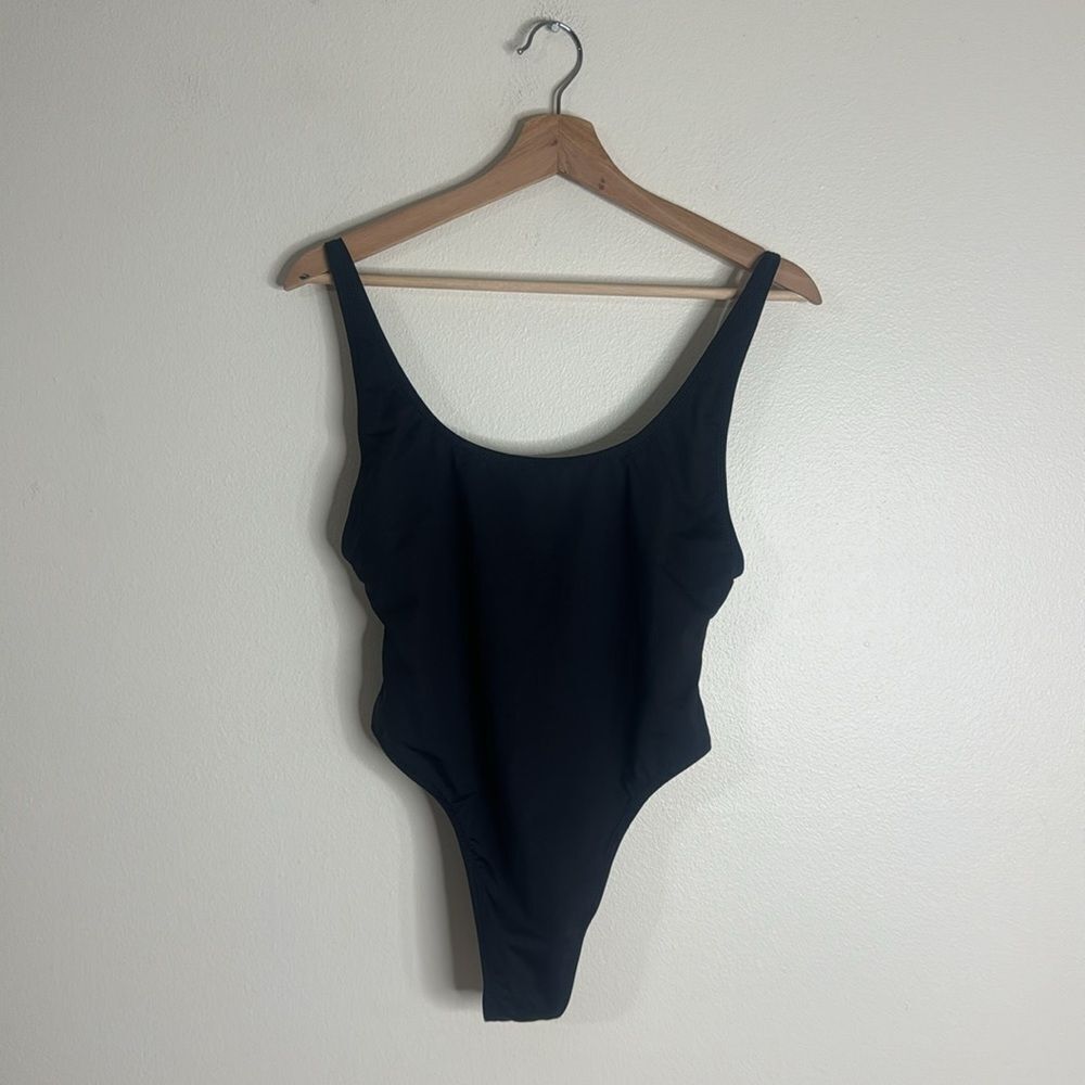 Black Scoop Neck One-Piece Swimsuit - Women's Swim - Picture 4 of 11